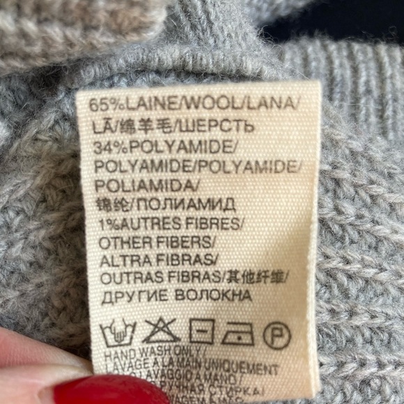 Suncoo Paris Wool Pull Pacome Sweater Mock Neck Layering Piece Grey Sleeveless - Picture 9 of 11